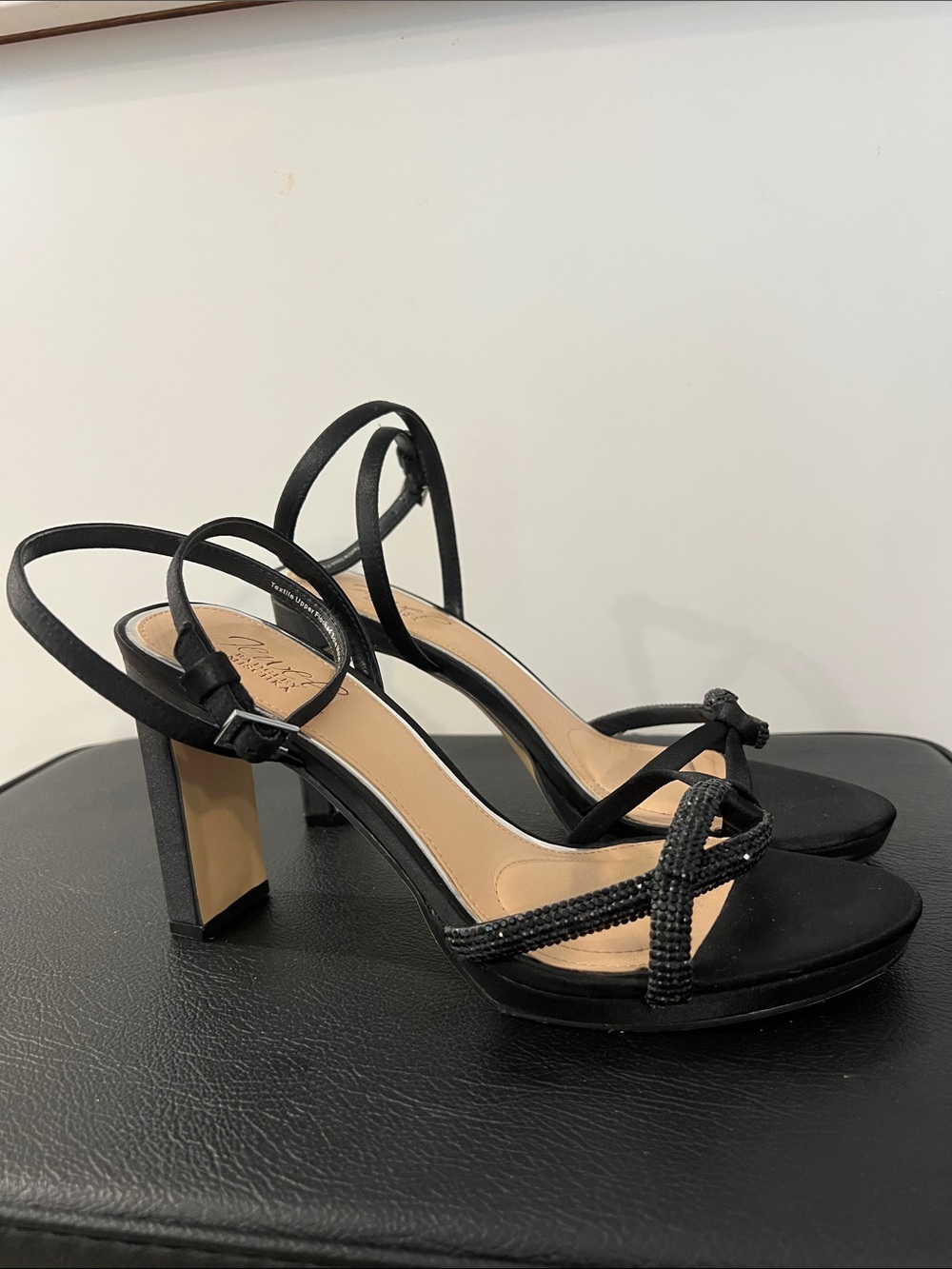 Jewel Badgley Mischka Beaded Fila Ankle Strap Platform
